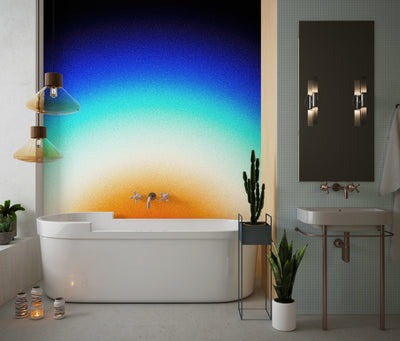 Vibrant Colors Wallpaper, Circle Ring Mural, Oversized Custom Size Wall Art, Non-Woven, Non-Adhesive, Modern Wall Paper, Removable