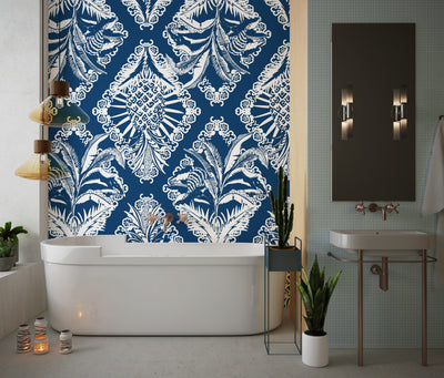 Retro Tropical Style Wallpaper, Seamless Pattern Mural, Oversized Custom Size Wall Art, Non-Woven, Non-Adhesive, Modern Wall Paper, Removable