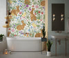 Bunnies and Chicks Wallpaper, Seamless Pattern Mural, Oversized Custom Size Wall Art, Non-Woven, Non-Adhesive, Modern Wall Paper, Removable