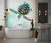 Cute Baby Turtle Wallpaper, Turquoise Water Mural, Oversized Custom Size Wall Art, Non-Woven, Non-Adhesive, Modern Wall Paper, Removable