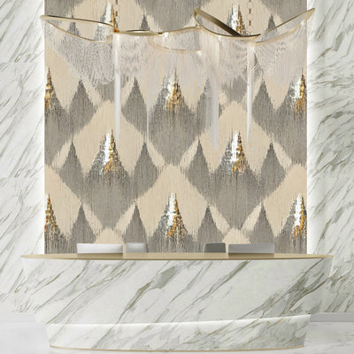 Ethnic Handmade Ikat Wallpaper, Seamless Pattern Mural, Oversized Custom Size Wall Art, Non-Woven, Non-Adhesive, Modern Wall Paper, Removable