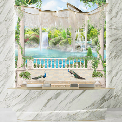 Realistic Waterfall Wallpaper, Architecture Mural, Oversized Custom Size Wall Art, Non-Woven, Non-Adhesive, Modern Wall Paper, Removable