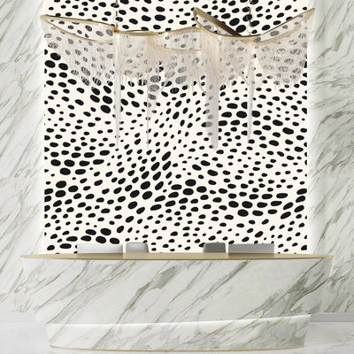 Abstract Dot Waves Wallpaper, Seamless Pattern Mural, Oversized Custom Size Wall Art, Non-Woven, Non-Adhesive, Modern Wall Paper, Removable