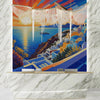 Santorini Sunset Wallpaper, Oil Painting Mural, Oversized Custom Size Wall Art, Non-Woven, Non-Adhesive, Modern Wall Paper, Removable