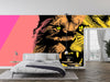 Roaring Lion Wallpaper, Colorful Mural, Oversized Custom Size Wall Art, Non-Woven, Non-Adhesive, Modern Wall Paper, Removable
