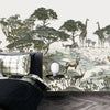 Safari Panaroma Wallpaper, Seamless Wildlife Mural, Oversized Custom Size Wall Art, Non-Woven, Non-Adhesive, Modern Wall Paper, Removable