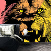 Roaring Lion Wallpaper, Colorful Mural, Oversized Custom Size Wall Art, Non-Woven, Non-Adhesive, Modern Wall Paper, Removable