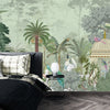 Mughal Garden Wallpaper, Birds Mural, Oversized Custom Size Wall Art, Non-Woven, Non-Adhesive, Modern Wall Paper, Removable