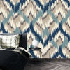 Ikat Wallpaper, Seamless Pattern Mural, Oversized Custom Size Wall Art, Non-Woven, Non-Adhesive, Modern Wall Paper, Removable