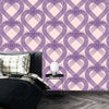 Purple Heart Wallpaper, Seamless Pattern Mural, Oversized Custom Size Wall Art, Non-Woven, Non-Adhesive, Modern Wall Paper, Removable