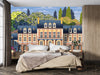 Medieval Old Mansion Wallpaper, Garden Mural, Oversized Custom Size Wall Art, Non-Woven, Non-Adhesive, Modern Wall Paper, Removable