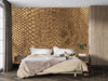 Snake Skin Texture Wallpaper, Golden Mural, Oversized Custom Size Wall Art, Non-Woven, Non-Adhesive, Modern Wall Paper, Removable