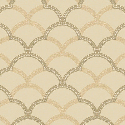 Beige Gold Luxury Fish Scale Deep Embossed Wallpaper, 3D Textured Lace Patterns, Thick Wallcovering - Walloro High End Wallcoverings & More