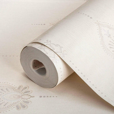 Beige Stylish Embossed Textured Wallpaper, Modern Ikat Stripeed Wallcovering - Walloro High End Wallcoverings & More
