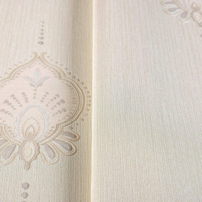 Beige Stylish Embossed Textured Wallpaper, Modern Ikat Stripeed Wallcovering - Walloro High End Wallcoverings & More