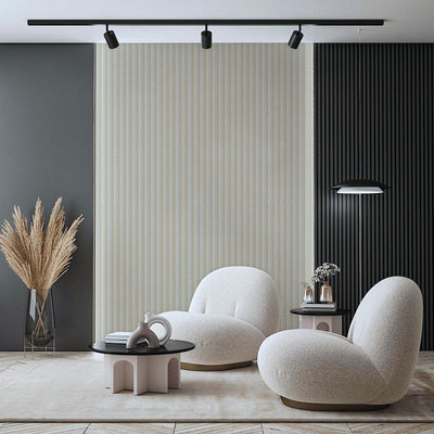 Beige Timeless Quilted Feel Wallpaper, Deep Embossed Chevron Basket Weave Wallcovering, Jute Design - Walloro High End Wallcoverings & More