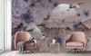 Birds Scene Wall Mural, Botanical Tropical Wallpaper, Nature, Customized Wall Mural, Durable, Non-Woven Wall Paper, Non-Adhesive, Removable - Walloro High End Wallcoverings & More