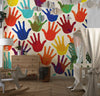 Colorful Hands Wallpaper, Seamless Mural, Oversized Custom Size Wall Art, Non-Woven, Non-Adhesive, Modern Wall Paper, Removable