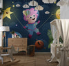 Kids Space Travel Wallpaper, Alien and Pets Mural, Oversized Custom Size Wall Art, Non-Woven, Non-Adhesive, Modern Wall Paper, Removable