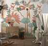 Monkey and Trees Wallpaper, Jungle Mural, Oversized Custom Size Wall Art, Non-Woven, Non-Adhesive, Modern Wall Paper, Removable