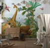 Dino World Wallpaper, Palms Mural, Oversized Custom Size Wall Art, Non-Woven, Non-Adhesive, Modern Wall Paper, Removable