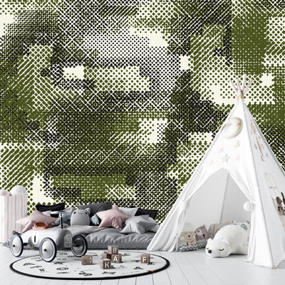 Grunge Halftone Wallpaper, Seamless Pattern Mural, Oversized Custom Size Wall Art, Non-Woven, Non-Adhesive, Modern Wall Paper, Removable