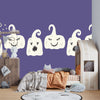 Ghosts, Purple Background Wallpaper, Seamless Pattern Mural, Oversized Custom Size Wall Art, Non-Woven, Non-Adhesive, Modern Wall Paper, Removable