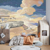 Whale in the Sky Wallpaper, Starry Night Mural, Oversized Custom Size Wall Art, Non-Woven, Non-Adhesive, Modern Wall Paper, Removable