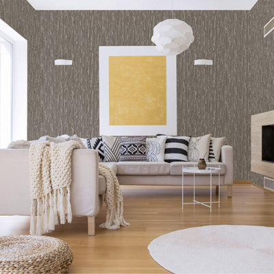 Brown Contemporary Plain Textured Wallpaper, Elegant Distressed Design, Washable - Walloro High End Wallcoverings & More