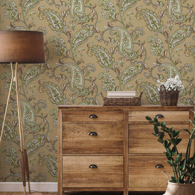 Brown Luxury Paisley Deep Embossed Wallpaper, Traditional Rich Textured Wallcovering - Walloro High End Wallcoverings & More