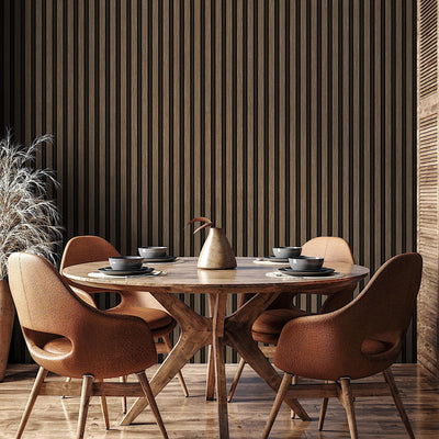 Brown Wood Panel Look Wallpaper, 3D Embossed textured Wooden Pattern Wallcovering, Modern, Stylish - Walloro High End Wallcoverings & More