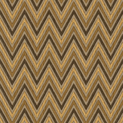 Chevron Wallpaper, Brown, Yellow Geometric Deep Embossed Zigzag Pattern Geometric Wallcovering - Walloro High End Wallcoverings & More