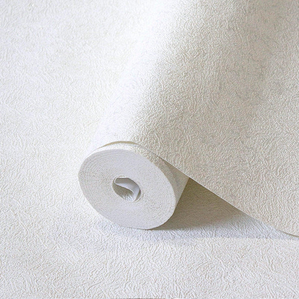Chic 3D Embossed Wallpaper, Off White Glittering Solid Color Modern Wall Paper for Home and Commercial Use, Non-Woven - Walloro High End Wallcoverings & More
