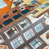 Cityscape 3D Embossed Wallpaper, Red, Orange Realistic Houses Apartments Design, Home Wall Decor, Modern Wallcovering - Walloro High End Wallcoverings & More