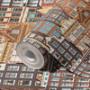 Cityscape 3D Embossed Wallpaper, Red, Orange Realistic Houses Apartments Design, Home Wall Decor, Modern Wallcovering - Walloro High End Wallcoverings & More