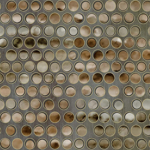 Contemporary Circles Geometric Wallpaper, Rich Textured Embossed Wallcovering, Traditional, Brown Neutral Colors, Extra Large 114 sq ft Roll - Walloro High End Wallcoverings & More