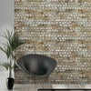 Contemporary Circles Geometric Wallpaper, Rich Textured Embossed Wallcovering, Traditional, Brown Neutral Colors, Extra Large 114 sq ft Roll - Walloro High End Wallcoverings & More