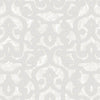 Cream Lace Trellis Wallpaper, Shiny Silver Gold Patterns Faded Colors Damask Design - Walloro High End Wallcoverings & More
