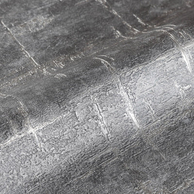Dark Gray Abstract Metallic Lines Wallpaper, 3D Deep Embosed Silver Gold Rustic Geometric Interior Decor - Walloro High End Wallcoverings & More