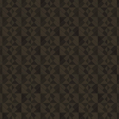 Dark Tan Solid Color Square Pattern Wallpaper, 3D Embossed Glossy Sleek Checkered Geometric Wall Paper - Walloro High End Wallcoverings & More