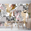 Abstract Sculpture Wallpaper, Seamless Pattern Mural, Oversized Custom Size Wall Art, Non-Woven, Non-Adhesive, Modern Wall Paper, Removable