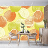 Oranges and Limes Wallpaper, Seamless Pattern Mural, Oversized Custom Size Wall Art, Non-Woven, Non-Adhesive, Modern Wall Paper, Removable
