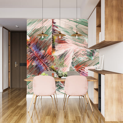 Paint Strokes Wallpaper, Seamless Pattern Mural, Oversized Custom Size Wall Art, Non-Woven, Non-Adhesive, Modern Wall Paper, Removable