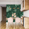 Hand Drawn Tropical Leaves Wallpaper, Seamless Pattern Mural, Oversized Custom Size Wall Art, Non-Woven, Non-Adhesive, Modern Wall Paper, Removable