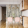 Brown Floral Wallpaper, Trees Mural, Oversized Custom Size Wall Art, Non-Woven, Non-Adhesive, Modern Wall Paper, Removable