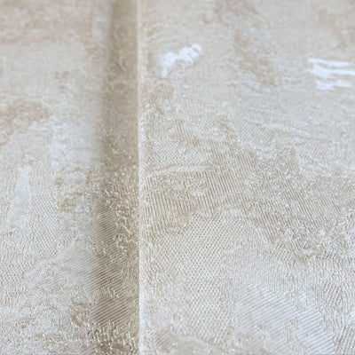 Distressed Metallic Wallpaper, Cream 3D Deep Embossed Shiny Rustic Aged Industrial Design - Walloro High End Wallcoverings & More