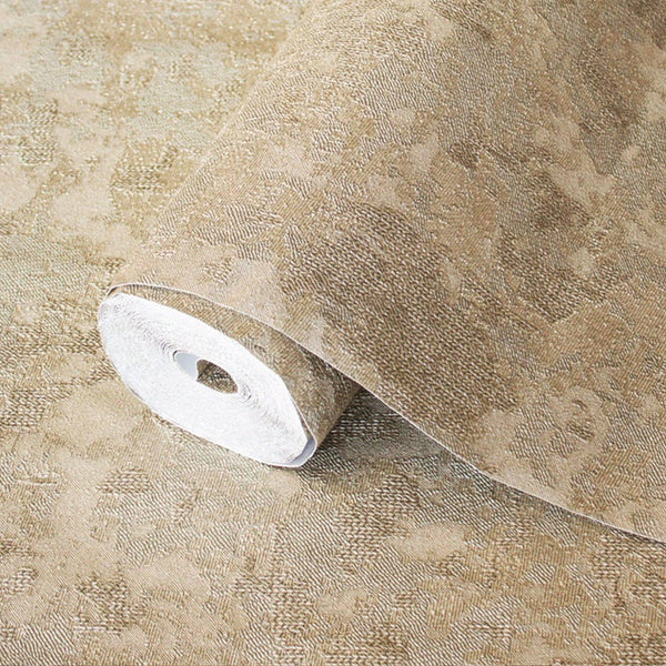 Distressed Worn Wallpaper, Brown 3D Embossed Textured Weathered Solid Color Wallcovering, Abstract Contemporary Home Commercial Interior Wall Design - Walloro High End Wallcoverings & More