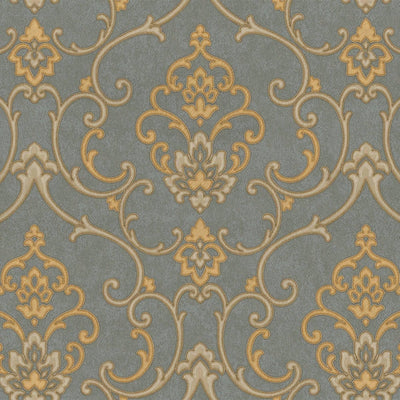 Elegant Damask Embossed Wallpaper, 3D Textured Wallcovering, Traditional, Neutral Gold, Extra Large 114 sq ft Roll, Luxury, Washable, Decor - Walloro High End Wallcoverings & More