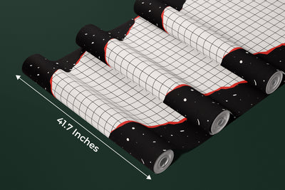 Hand Pulls a Sheet of Checkered Paper Wallpaper, Outer Space Background Mural, Oversized Custom Size Wall Art, Non-Woven, Non-Adhesive, Modern Wall Paper, Removable