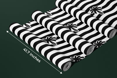 Palm Tree, Anchor Wallpaper, Seamless Pattern Mural, Oversized Custom Size Wall Art, Non-Woven, Non-Adhesive, Modern Wall Paper, Removable